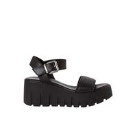 Sandali chunky con zeppa in pelle Nero 40