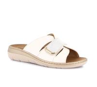 Sandali ciabatte Grunland DASA CE0776-B1 pelle bianca argento zeppa 4 cm