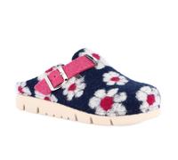 Sandali ciabatte Grunland HATE CI1458 lana cotta blu rosa bianco zeppa 4 cm