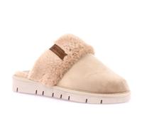 Sandali ciabatte Grunland LOXI CI3023-G7 camoscio beige con lana zeppa 3 cm