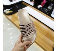 Sandali ciabatte sabot basse bronzo glitter comode fashion morbide 1231