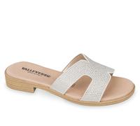 Sandali ciabatte Valleverde 55400 ghiaccio con strass tacco 2,5 cm Made in Italy