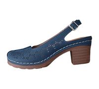 Sandali Comodi Donna,Cinturino Alla Caviglia Estive Eleganti Con Zeppa Alta Punta Chiusa Sandalo Cuoio Artificiale Scarpe Ortopediche Romani Spiaggia Moda Infradito Da Mare