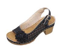 Sandali Comodi Donna Morbida Casual Da Spiaggia Decorazione Floreale Con Perle Di Strass Antiscivolo Scarpe Sera Sportivi Ortopediche Traspirante Espadrillas Estive All'Aperto Sandalo Passeggio