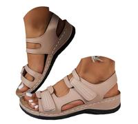 Sandali Comodi Donna Sandali con zeppa comodi e traspiranti, disponibili in diversi colori. Leggeri e perfetti per donne di mezza età anziane. casual estivi. (Khaki, 43)