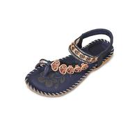 Sandali Comodi Donna Sandali Donna Con Zeppa Bassa Per Spiaggia Con Decorazioni Brillanti Inblu Elegante Estivi Neri Estive
