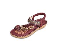 Sandali Comodi Donna Sandali Donna Con Zeppa Bassa Per Spiaggia Con Decorazioni Brillanti Inblu Elegante Estivi Neri Estive