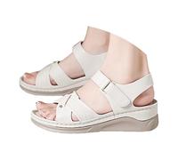 Sandali comodi e pratici con chiusura facile, perfetti per l'uso quotidiano e per l'estate. Sandali casual leggeri per supporto e traspirabilità tutto il giorno. (White, 41)