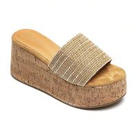 Sandali Compensation in Liège avec Bride Large in Raphia - Style Bohème Chic pour Été È un tocco naturale e un tocco naturale, è naturale ed è naturale ed è di natura sabbiosa. È tutta una questione d