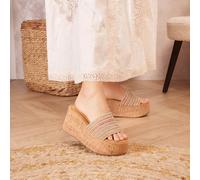 Sandali Compensation in Liège avec Bride Large in Raphia - Style Bohème Chic pour Été È un tocco naturale e un tocco naturale, è naturale ed è naturale ed è di natura sabbiosa. È tutta una questione d