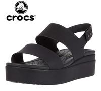 Sandali con cinturino Crocs Brooklyn zeppa bassa - Nero