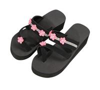 Sandali con cinturino floreale da donna sandali con cinturino con zeppa con strass Slides Piattaforma Pianura Slides Trendy Doppio Cinturino Sandalo traspirante Perizoma Slide Wide Fit Open Toe