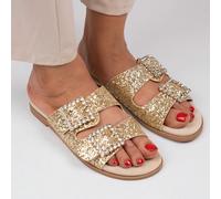 Sandali con decorazioni Fai un salto nel vuoto con questi sandali decorati, perfetti per aggiungere un tocco di brillantezza al tuo abbigliamento quotidiano. Dotate di una comoda suola piatta e di viv