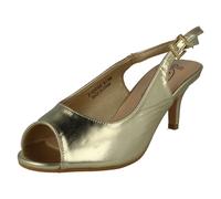Sandali Con Fibbia Peep Toe Per Signore Spot On A Larghezza Comoda 'F1R2045'