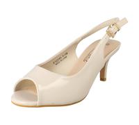 Sandali Con Fibbia Peep Toe Per Signore Spot On A Larghezza Comoda 'F1R2045'