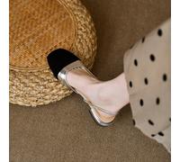 Sandali con foulard donna, nuovi sandali estivi casual francesi con tacco basso chunky e colori misti CN34,CN35,CN36,CN37,CN38,CN39,CN40,CN41,CN42,CN43Blocchi di colore,Colore unico