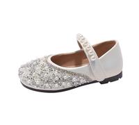 Sandali con glitter per ragazze, Mary Jane, scarpe da principessa, scarpe per bambini, estive, traspiranti, fodera in pelle morbida/autunno Kita, suola antiscivolo, beige., 31 EU