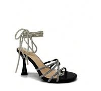 Sandali con lacci e strass REVREAL - Brilla ad ogni passo, sandali alla moda per il San Valentino, sandali estivi da donna Fai girare la testa in ogni occasione con questi glamour tacchi stringati con