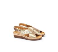Sandali con mezza zeppa in pelle, CADAQUES Beige 41