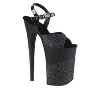 Sandali con Plateau da 23 Cm / 9,05 Pollici Tacco Alto da Donna Sexy Stripper Performance sul Palco Pole Dancing Tacchi Alti,Nero,42 EU