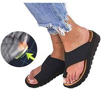 Sandali con Plateau Donna in Pelle Morbida Suola Sandali Antiscivolo Pantofole Scarpe da Passeggio per Il Tempo Libero all'aperto con La Funzione del Correttore di Borsite Plateau E Alluce Valgo