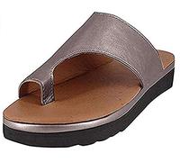 Sandali con Plateau Donna in Pelle Morbida Suola Sandali Antiscivolo Pantofole Scarpe da Passeggio per Il Tempo Libero all'aperto con La Funzione del Correttore di Borsite Plateau E Alluce Valgo