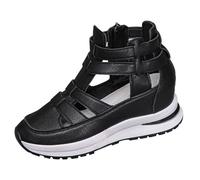Sandali con plateau per le donne sandali con zeppa ampia punta chiusa scarpe con cinturino posteriore alla moda gladiatore sandalo romano suola morbida antiscivolo scarpe sportive estive traspiranti