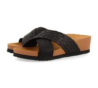 Sandali con Strisce Nere E Zeppa per Donna GOULDS