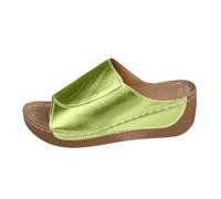 Sandali con suola spessa da donna, sandali in pelle con zeppe larghe alla moda, sandali con tacco alto, scarpe casual cave, pantofole a bocca di pesce, scarpe comode per recupero plantare, fascite