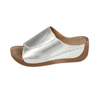 Sandali con suola spessa da donna, sandali in pelle con zeppe larghe alla moda, sandali con tacco alto, scarpe casual cave, pantofole a bocca di pesce, scarpe comode per recupero plantare, fascite