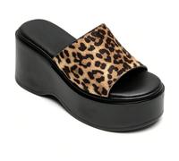Sandali con suola spessa e platform, stampa leopardata, casual e versatili per l'estate Ottimizza l'aspetto dell'audacia e la bellezza dei sandali e dei design moderni. I semifreddi versano un assorti
