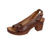 Sandali con tacco a blocco per le donne sandali floreali ritagliati alla moda sandali aperti sulla punta aperta sul sandalo senza lacci estivi scarpe con supporto per arco plantare scarpe sexy aperte