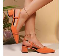 Sandali con tacco a rocchetto da donna con punta chiusa, colore rosso vino, tacco alto a punta CN36,CN37,CN38,CN39,CN40,CN41,CN42Poliuretano