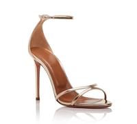 Sandali con Tacco a Spillo Aperti da Donna Semplici ed Eleganti con Punta Rotonda Scarpe da Sera Comode Sexy con Lacci e Tacco Eleganti Sandalo da Sposa,D'oro,42 EU