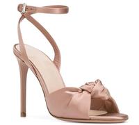 Sandali con Tacco a Spillo e Fiocco da Donna, Sandali con Tacco Alto Alla Moda con Punta Aperta e Cinturino Alla Caviglia Eleganti e Sexy Scarpe da Ballo per Feste e Serate,Apricot,39 EU