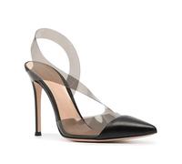 Sandali con Tacco a Spillo Sexy Neri e Trasparenti per Donna, Sandali con Tacco Alto e Punta Chiusa, con Cinturino Trasparente alla Moda, per Scarpe da Ballo e da Festa,Nero,42 EU