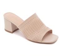 Sandali con tacco alto casual e versatili per l'estate È un pezzo di torta che è d'un talon carré confortable e d'une semelle intérieure lisse. La fascia larga è in tricoté distinto, offre conforto e