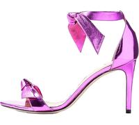 Sandali con Tacco Alto con Fiocco da Donna Sandali da Abito in Pelle Rotondi Open Toe Classic Front Lace Up One Word Belt Party Tacchi A Spillo, Purple, 2.5 UK