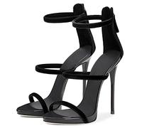 Sandali Con Tacco Alto Da Donna Cinturino Alla Caviglia Tacchi A Spillo Da Donna Sandali Con Punta Aperta Tacco Alto Moda Scarpe Da Palco Per Feste Sexy Abito 12CM / 4.72IN,A,38 EU