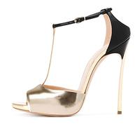 Sandali Con Tacco Alto Da Donna Cinturino Alla Caviglia Tacchi A Spillo Da Donna Sandali Con Punta Aperta Tacco Alto Moda Scarpe Da Palco Per Feste Sexy Abito 12CM / 4.72IN,D'oro,38 EU