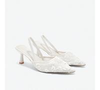 Sandali con tacco alto da donna, con punta affusolata, decorazione a fiori in rete, indossabili in due modi, con fascia, stile romano, tacchi a spillo, dall'atmosfera fatata CN35,CN36,CN37,CN38,CN39,C