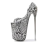 Sandali con Tacco Alto da Donna. Décolleté con Piattaforma a Spillo ultraalta con Punta Aperta da 22 cm / 8,6 Pollici. Adatto per Le Donne Wedding Dinners Party,Bianca,39 EU