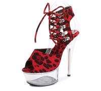Sandali con Tacco Alto da Donna | Décolleté da Sera con Cinturino alla Caviglia per Serate in Discoteca, Matrimoni, Feste di Ritorno a casa | Comodi e alla Moda, Un Must Have,Rosso,40 EU