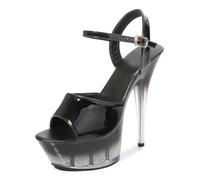 Sandali con Tacco Alto da Donna | Décolleté da Sera con Cinturino alla Caviglia per Serate in Discoteca, Matrimoni, Feste di Ritorno a casa | Comodi e alla Moda, Un Must Have,Nero,35 EU