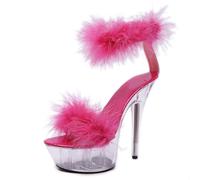 Sandali con Tacco Alto da Donna | Décolleté da Sera con Cinturino alla Caviglia per Serate in Discoteca, Matrimoni, Feste di Ritorno a casa | Comodi e alla Moda, Un Must Have,Peach,35 EU