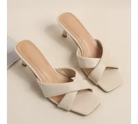 Sandali con tacco alto da donna, punta quadrata sexy, comodi e traspiranti per l'estate, tacco a rocchetto EUR36,EUR37,EUR38,EUR39,EUR40,EUR41,EUR42Colore unicoPoliuretano