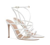 Sandali con Tacco Alto e Cinturini Alla Moda da Donna Scarpe a Punta Aperte con Splendido Tacco a Spillo Scarpe Eleganti Comode da Festa Sandalo con Tacchi Alti da Sposa,Bianca,37 EU