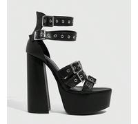 Sandali con tacco alto plateau e punta rotonda per donna, stile unisex audace, adatti per ragazze cool, ragazze ribelli, da indossare di notte, in stile da strada, per appuntamenti sexy e feste, in es