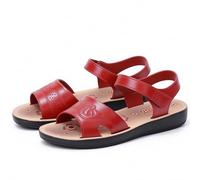 Sandali con tacco da donna, eleganti sandali con plateau e punta aperta e barra larga, comodi tacco a blocco spesso per una buona tenuta, suola antiscivolo per camminare in modo sicuro, Colore: rosso