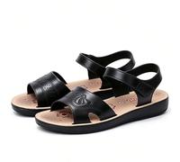 Sandali con tacco da donna, eleganti sandali con plateau e punta aperta e barra larga, comodi tacco a blocco spesso per una buona tenuta, suola antiscivolo per camminare in modo sicuro, Nero , 40 EU